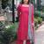 Rani pink cotton beautiful plain top-bottom with printed dupatta kurta pant set