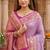 Lavender soft banarasi silk saree with zari weaving meenakari design