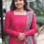 Rani pink cotton beautiful plain top-bottom with printed dupatta kurta pant set