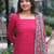 Rani pink cotton beautiful plain top-bottom with printed dupatta kurta pant set