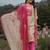 Cream zarna silk printed kurta pant set