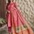 Rani pink french crepe printed kurta pant set