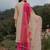 Cream zarna silk printed kurta pant set