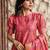 Rani pink french crepe printed kurta pant set
