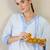 Women Floral Printed V Neck Linen Kurta with Trousers & Dupatta