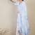 Women Floral Printed V Neck Linen Kurta with Trousers & Dupatta