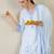 Women Floral Printed V Neck Linen Kurta with Trousers & Dupatta