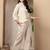 Off white cotton heavy thread embroidery work co-ord set