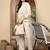 Off white cotton heavy thread embroidery work co-ord set