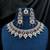 royal ruby & diamond look bridal necklace set with statement earrings maang tikka