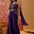 Purple georgette heavy thread embroidery work kurta with palazzo & dupatta set