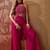 Rani pink georgette heavy thread embroidery work kurta with palazzo & dupatta set