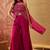 Rani pink georgette heavy thread embroidery work kurta with palazzo & dupatta set