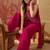 Rani pink georgette heavy thread embroidery work kurta with palazzo & dupatta set