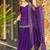 Purple rangoli silk embroidery lace border work kurta palazzo set