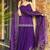 Purple rangoli silk embroidery lace border work kurta palazzo set