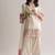 off white creap silk blend  party wear embroidery suit set stitched