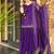 Purple rangoli silk embroidery lace border work kurta palazzo set
