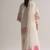 off white creap silk blend  party wear embroidery suit set stitched