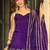 Purple rangoli silk embroidery lace border work kurta palazzo set