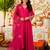 Rani pink viscose chanderi heavy thread embroidery work kurta pant set