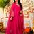 Rani pink viscose chanderi heavy thread embroidery work kurta pant set