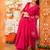 Rani pink viscose chanderi heavy thread embroidery work kurta pant set