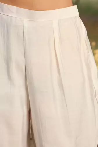 Floral Embroidered Patchwork Straight Kurta With Trousers & Dupatta