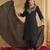 Black rayon slub heavy thread embroidery work kurta pant set