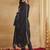 Black rayon slub heavy thread embroidery work kurta pant set