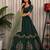 Dark Green Color Embroidery malti Thred work and sequins work. And Aari mirror work Roman Silk Blend Lahenga Choli Set