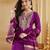 Magenta viscose rayon heavy thread embroidery with woven dupatta kurta pant set