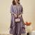 Purple vichitra silk heavy thread embroidery work kurta pant set