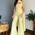 Yellow faux georgette heavy thread embroidery work kurta pant set