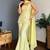 Yellow faux georgette heavy thread embroidery work kurta pant set