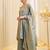 Sea green fandy silk heavy thread embroidery work kurta palazzo set