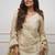 Cream chinon heavy thread embroidery with woven dupatta kurta palazzo set