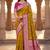 Mustard soft banarasi silk saree with zari weaving meenakari design