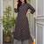 Black pure cotton printed kurta with pant