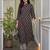 Black pure cotton printed kurta with pant