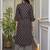 Black pure cotton printed kurta with pant