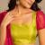 parrot green tissue plain traditional lehenga choli with free size upto 42