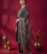 Women Ethnic Motifs Embroidered Kurta with Trousers & With Dupatta