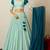 sky blue tissue plain traditional lehenga choli with free size upto 42