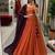 brown tissue plain traditional lehenga choli with free size upto 42