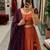 brown tissue plain traditional lehenga choli with free size upto 42