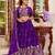 purple crepe embroidered traditional lehenga choli with free size upto 42