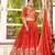 orange crepe embroidered traditional lehenga choli with free size upto 42