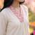 Women Floral Embroidered Thread Work Cotton Kurta with Trousers & With Dupatta