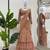 light brown georgette embroidered traditional lehenga choli with free size upto 42